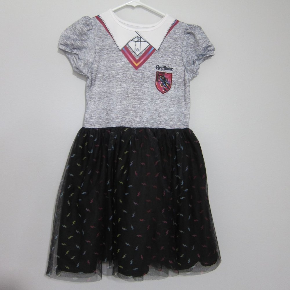 Harry Potter Hermione Girls Tulle Costume Dress Hogwarts M 7/8 Gray Black